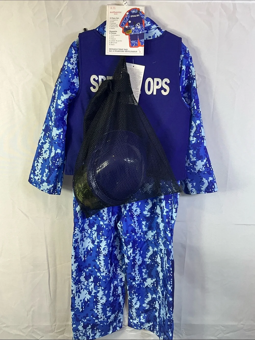 Authentic Kids Special Ops Kids 6 Piece Halloween Costume Size Small 5-6 Years